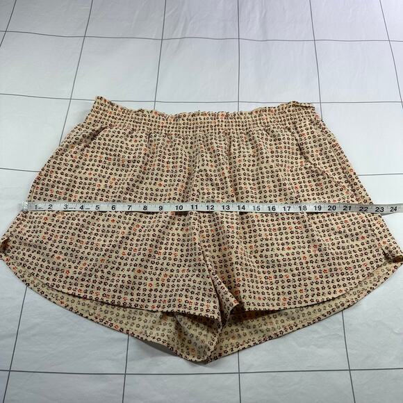 Toad&Co Shorts Womens Large Tan Sunkissed Barley Ditsy Floral Pull On Active - Picture 11 of 15